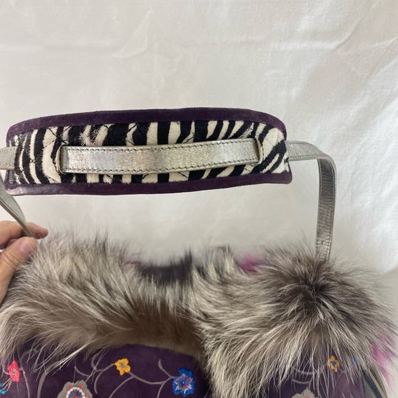 Multicolor Fur and Leather Women's Bag - Picture 4 of 16